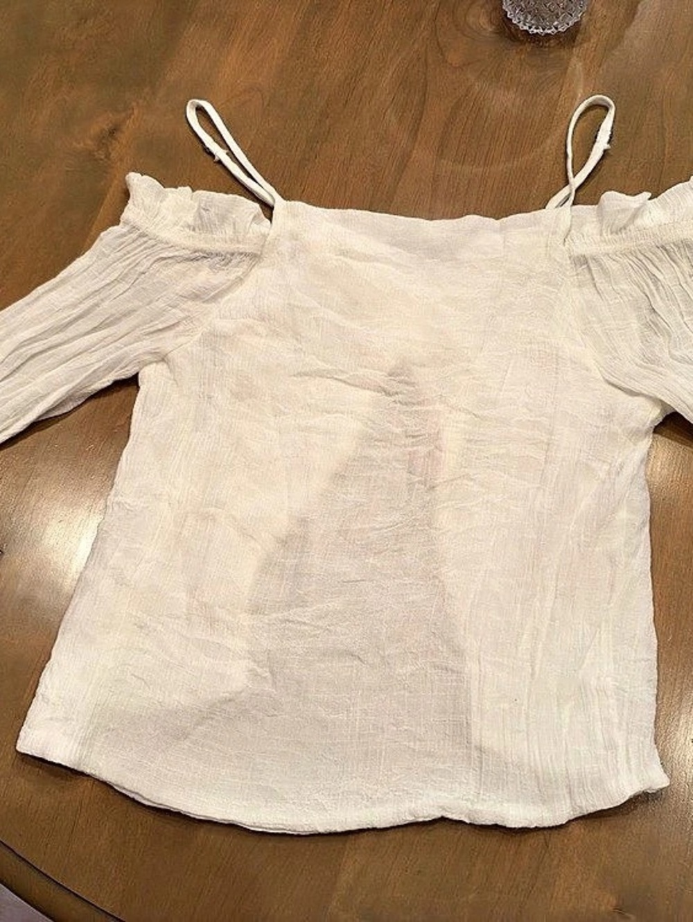 The Vanity Room Off-Shoulder Blouse in Cream Size Medium